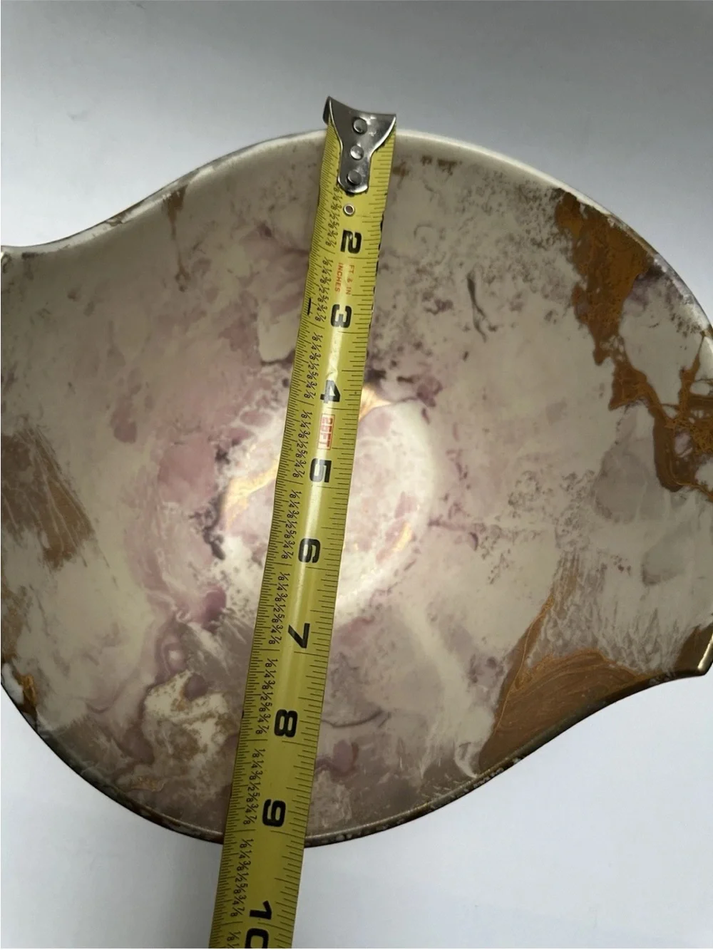 RARE Vintage Matthew Adams MCM Freeform  Bowl  Multi Color with 14k Gold